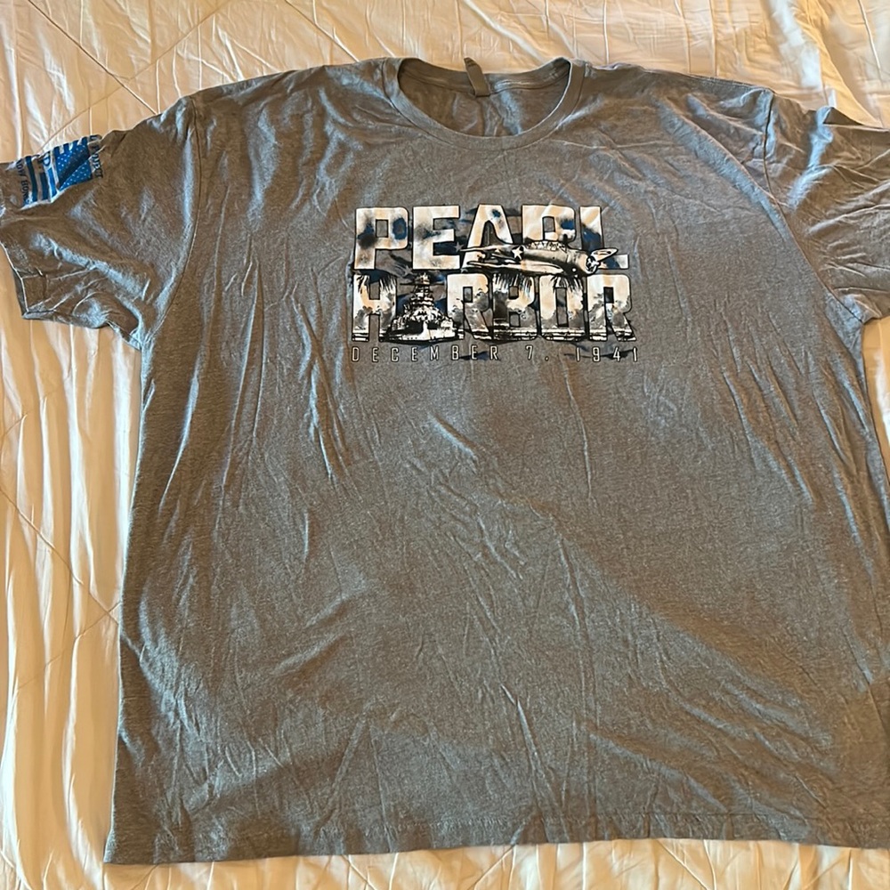 Til Valhalla Project Apparel Co., 4X Large, Grey & Blue, Pearl Harbor, T-Shirt.